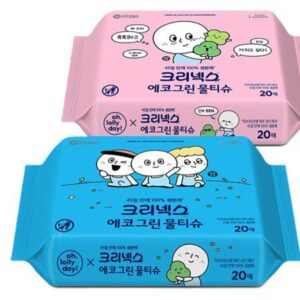 크리넥스 에코그린 생분해 100% 물티슈 휴대용 20매 홍보물품제작