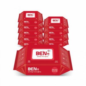 벤 초순수 저자극 엠보싱 물티슈 홍보물품제작 레드 캡형 100매 55gsm