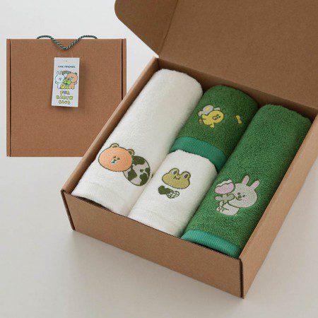 수건답례품 제작 국내산 무한타올 라인 그린뱀부 자수 세면&핸드 4P 박스포함 1 수건답례품 제작 국내산 무한타올 라인 그린뱀부 자수 세면&핸드 4P 박스포함 대표이미지