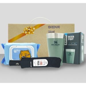 안심생활건강세트 31호 스탠리 텀블러 파인트컵+3단UV컬러암막완자우산+수앤수물티슈 홍보물품제작