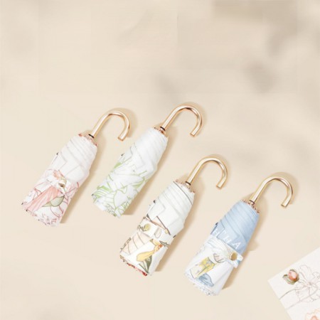 우산제작 로페리아 금색고리 손잡이 휴대용 양산 인쇄 1 우산제작 로페리아 금색고리 손잡이 휴대용 양산 인쇄 대표이미지