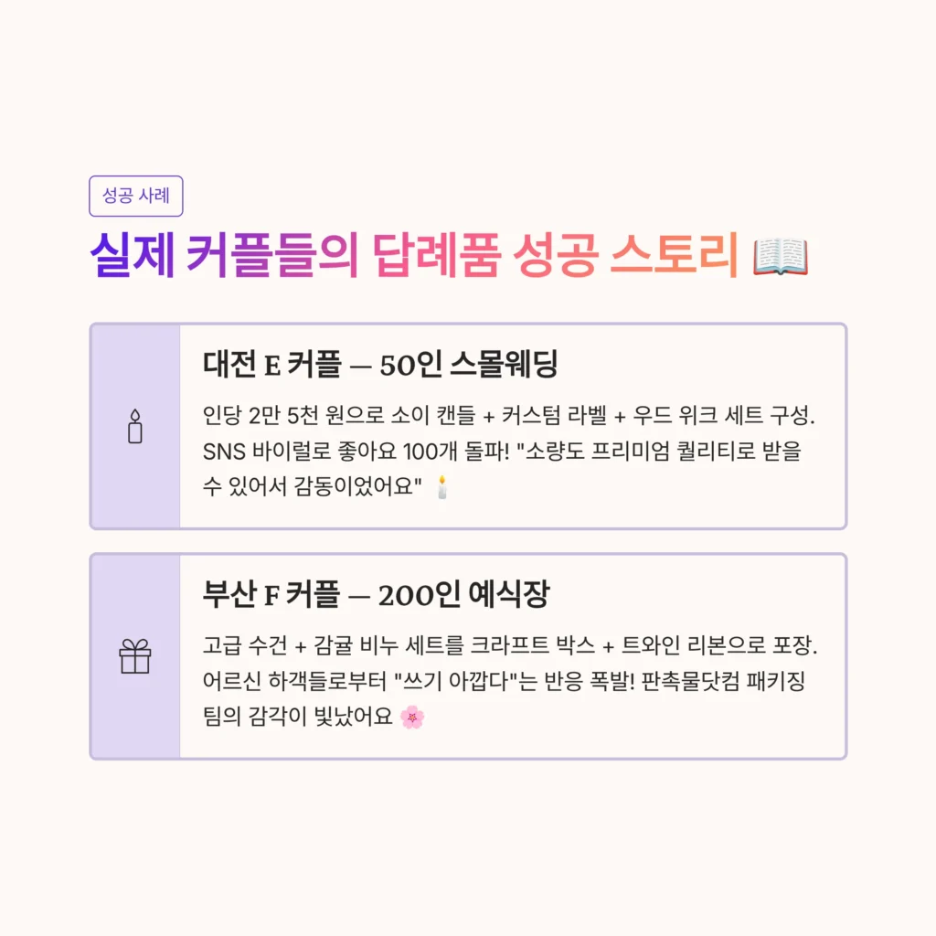 결혼식 답례품 선물세트 포장