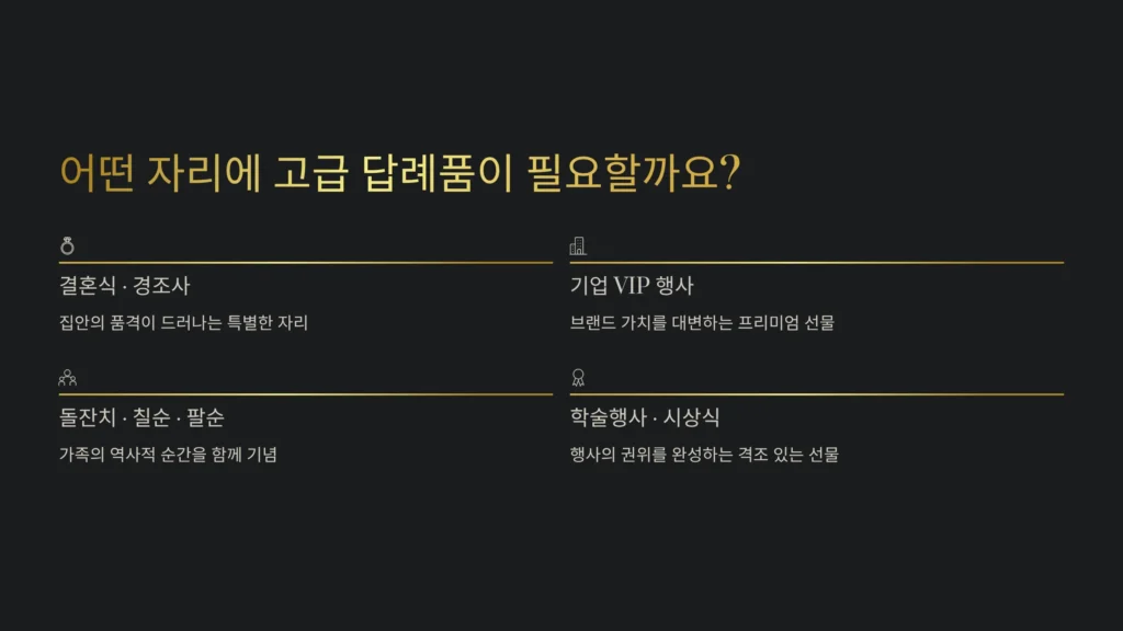 고급 답례품 프리미엄 답례품 제작