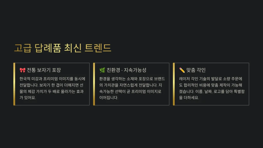 고급 답례품 기업 답례품 VIP 선물