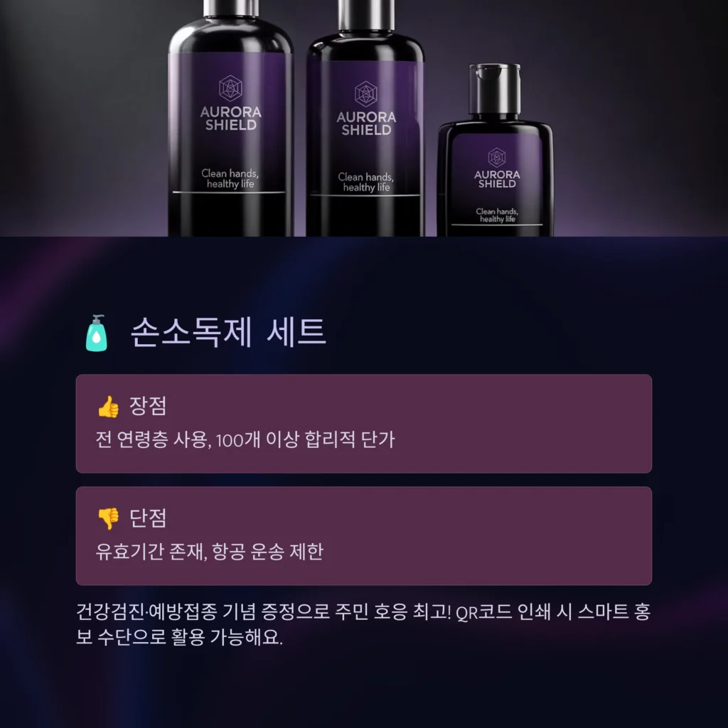 손소독제 세트 공공기관 답례품 보건소 판촉물