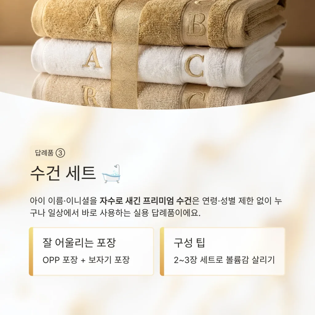 수건 돌 답례품 포장 박스 포장 자수 타올 답례품