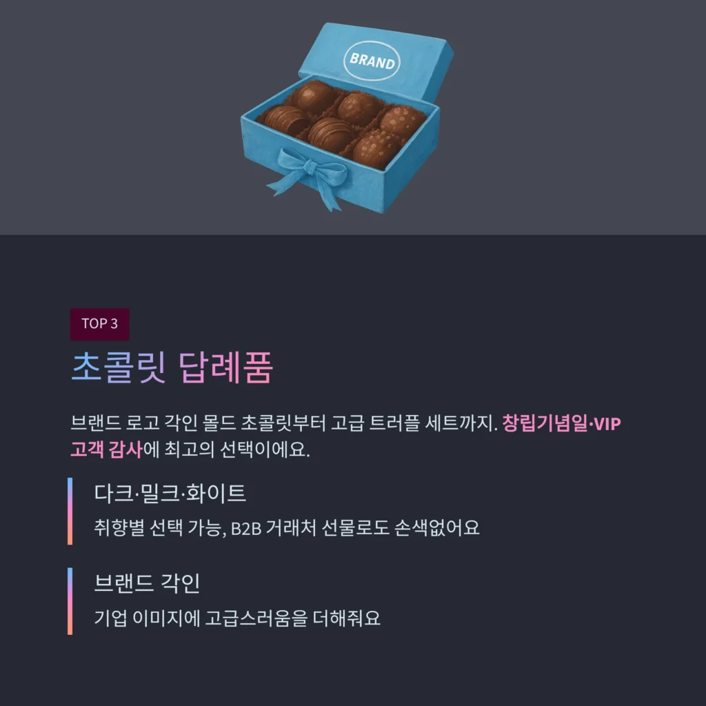 초콜렛 답례품 디저트 답례품 감사 답례 선물