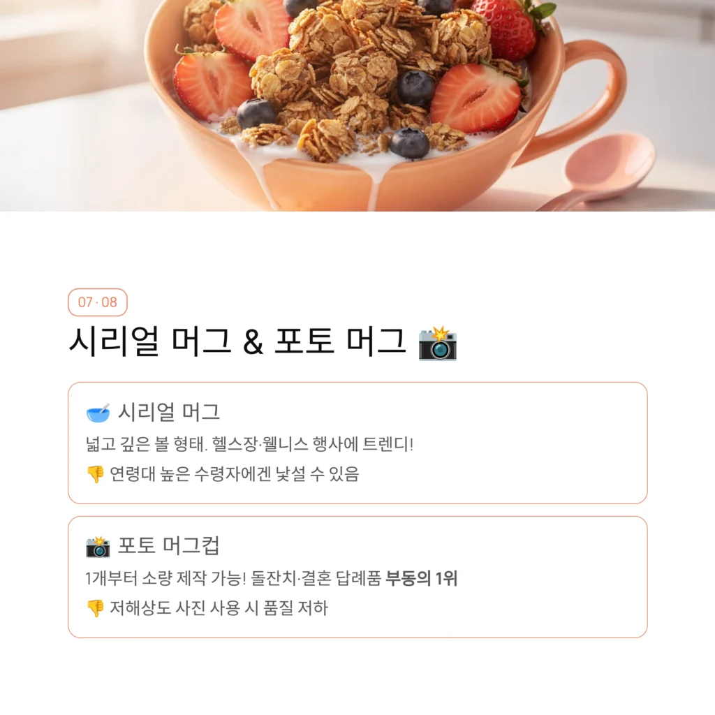 시리얼 머그 소량제작 머그컵 답례품 제작 업체 