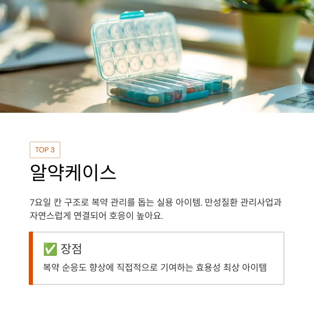 알약케이스 알약 보관함 만성질환 관리 보건소 답례품