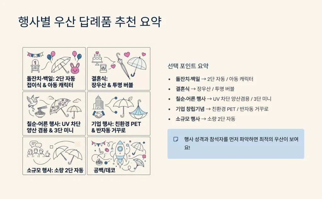 우산 답례품 행사 기념품 제작