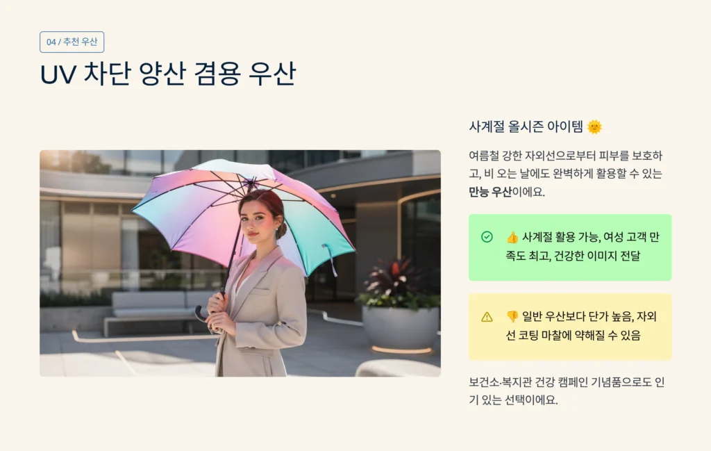 uv양산 우산 답례품 포장 소량제작 