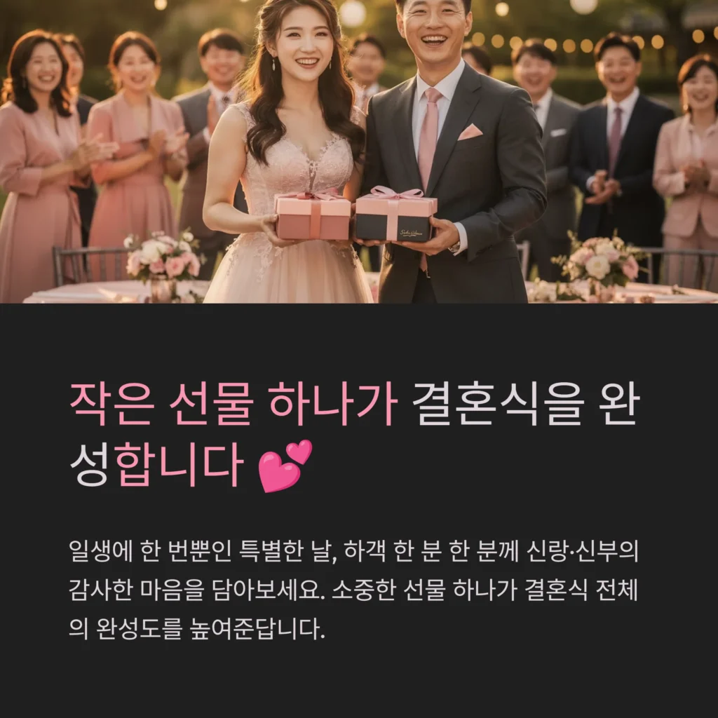 웨딩 답례품 결혼식 하객선물 소량제작