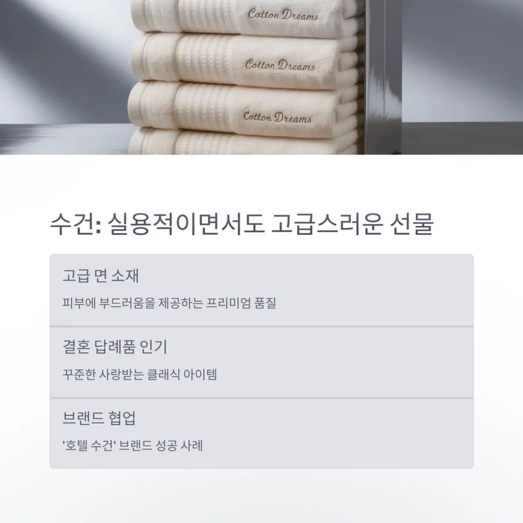 자수 수건 환답 답례품 소량주문