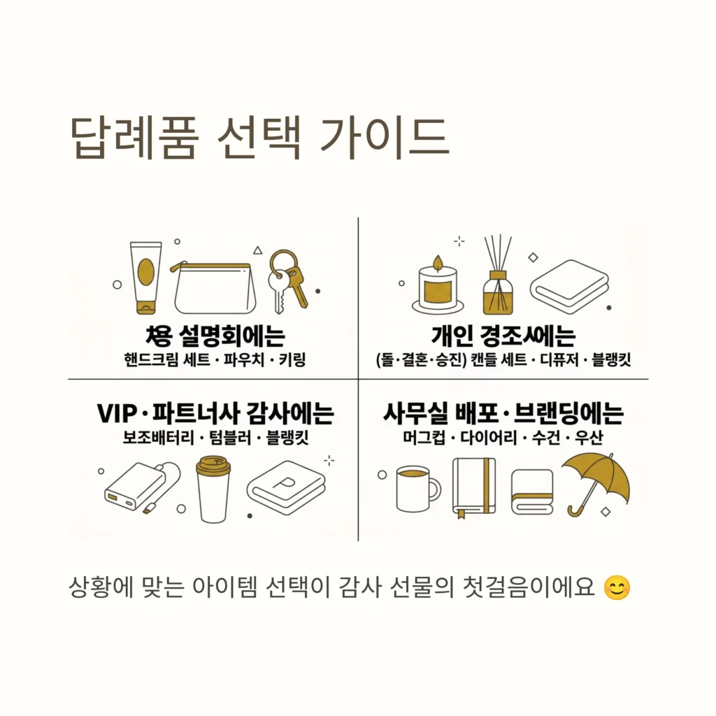 회사 답례품 간식 보다 실용적인 답례품이 좋아요 